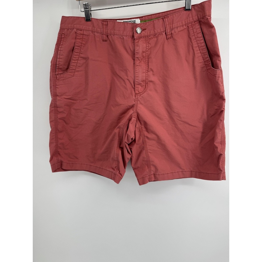 Mountain Khakis Mens Relaxed Fit Organic Cotton Shorts Red 36x10 Inseam